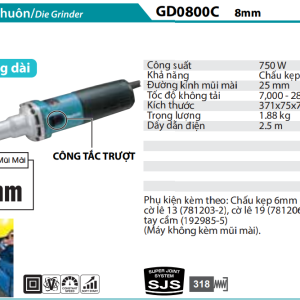 Máy Mài Khuôn(8MM) - Makita GD0800C