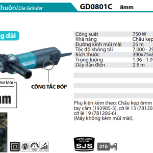 Máy Mài Khuôn(8MM) - Makita GD0801C