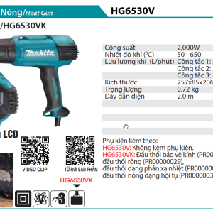 Máy Thổi Nóng(2000W) - Makita HG6530V