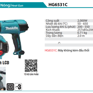 Máy Thổi Nóng(2000W) - Makita HG6531C