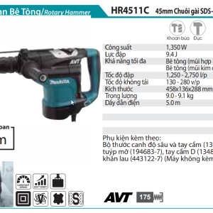 Máy Khoan Bê Tông - Makita HR4511C