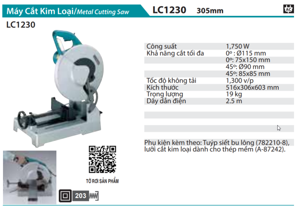 Máy cắt sắt Makita LC1230 1750W