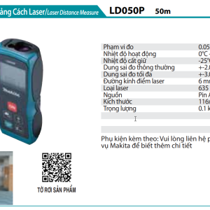 Máy đo khoảng cách laser 50m Makita LD050P