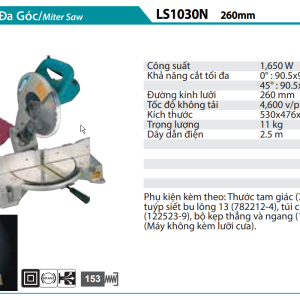 Máy cắt góc đa năng 1650W Makita LS1030N