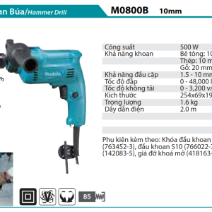 Máy khoan búa Makita M0800B (10mm)