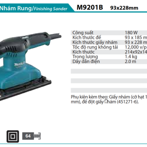 MÁY CHÀ NHÁM RUNG MAKITA  M9201B