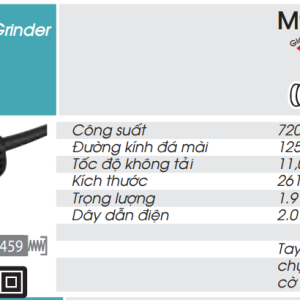 MÁY MÀI GÓC Makita M9508B (125MM/720W/CÔNG TẮC TRƯỢT)