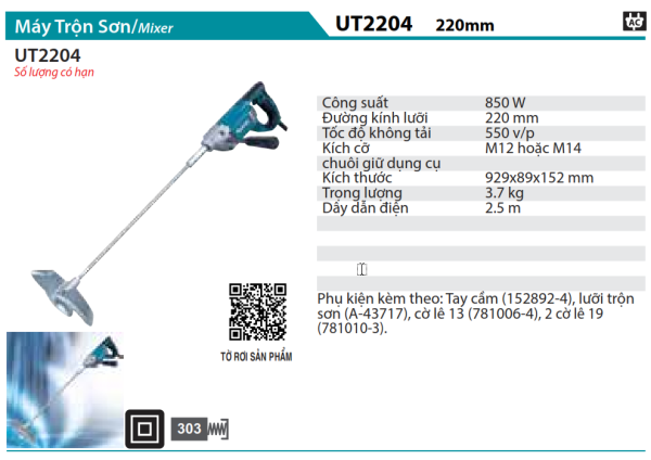 MÁY TRỘN SƠN Makita UT2204